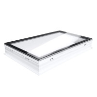 Skylux Iwindow2 platdakraam HR++ met 20/00 PVC opstand dagmaat 50 x 200 cm vast helder